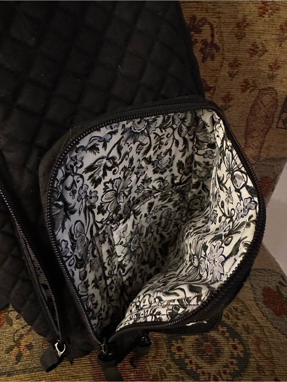 Vera Bradley Quilted Sling Bag - Black - Picture 12 of 13